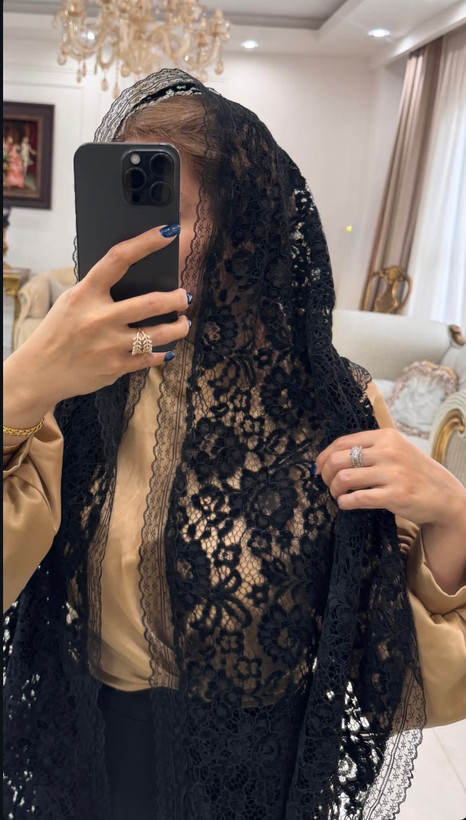 شال مجلسی گیپور مخمل کوب مشکی