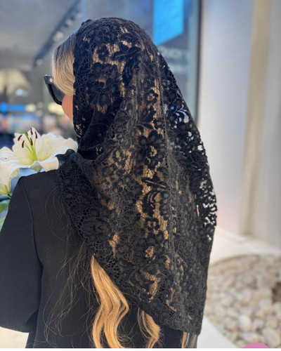روسری مجلسی گیپور مخمل کوب فرانسه لبه دالبر