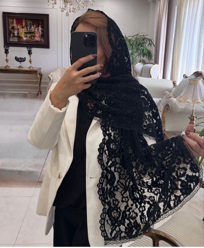 شال مجلسی گیپور مخمل کوب فرانسه لبه دالبری(فروش تک و عمده)