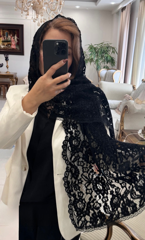 شال مجلسی گیپور مخمل کوب فرانسه لبه دالبری(فروش تک و عمده)
