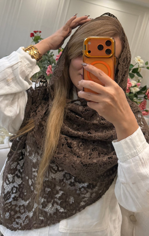 شال مجلسی گیپور مخمل کوب فرانسه لبه دالبر دارای رنگ بندی