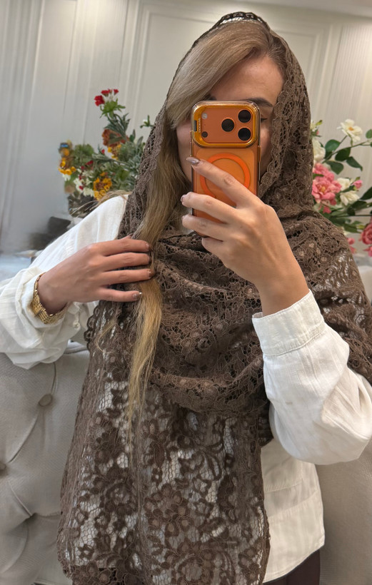 شال مجلسی گیپور مخمل کوب فرانسه لبه دالبر دارای رنگ بندی