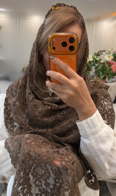 شال مجلسی گیپور مخمل کوب فرانسه لبه دالبر دارای رنگ بندی