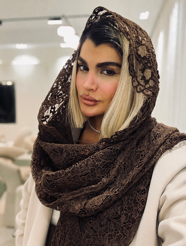 شال مجلسی گیپور مخمل کوب فرانسه لبه دالبر دارای رنگ بندی