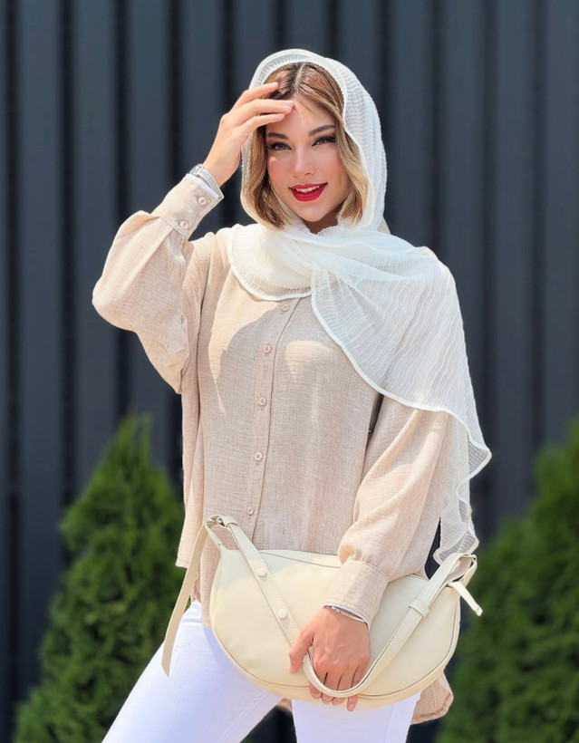 شال عروسکی کنفی توری پلیسه دور نواردوزی دارای رنگ بندی